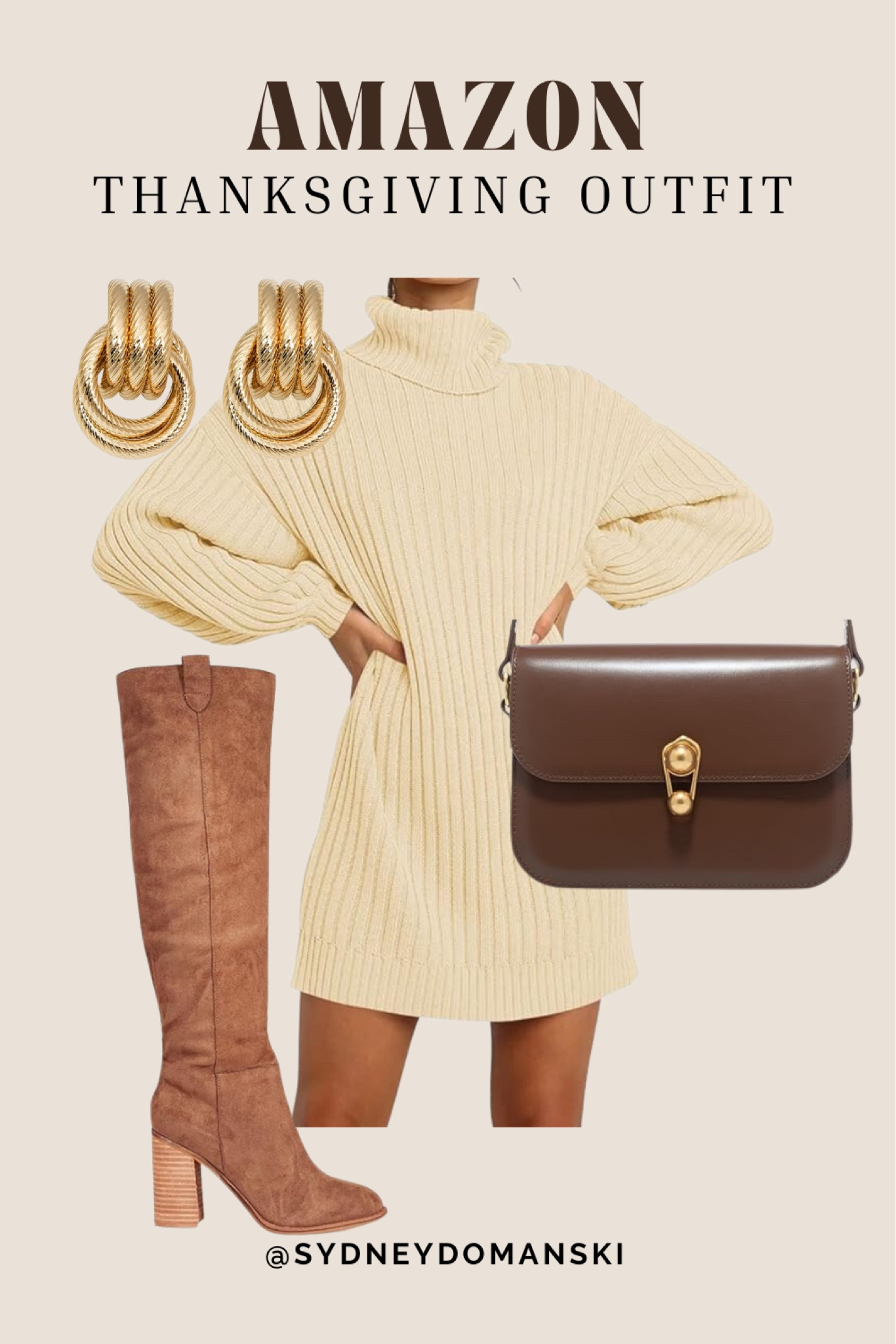 A beautiful upscale Thanksgiving outfit from Amazon! This sweater dress is perfect for fall and winter events! Dress it up with boots or down with flats. 

#thanksgivingoutfit #boots #falloutfit #amazonoutfit #thanksgivinginspo 

#LTKShoeCrush #LTKFindsUnder50 #LTKHoliday
