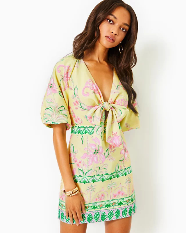 Soumya Short Sleeve Bow Romper | Lilly Pulitzer