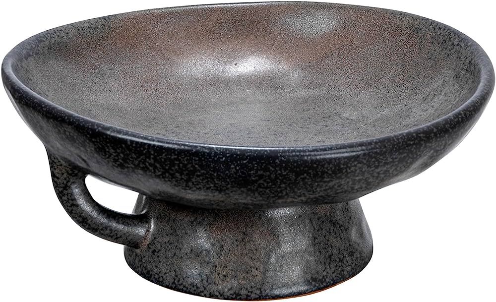 Creative Co-Op Stoneware Handle and Base, Black Reactive Glaze Bowl | Amazon (US)