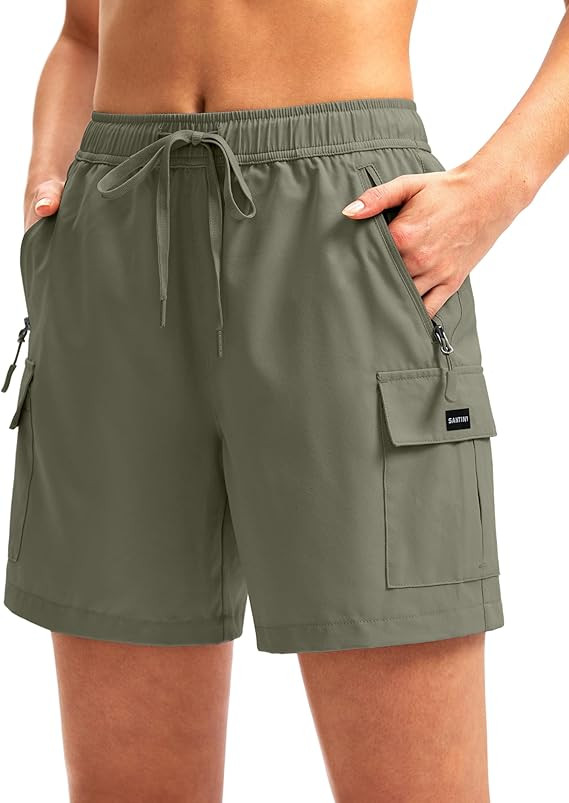 SANTINY Women's 5''/ 7''/9'' Hiking Cargo Shorts Quick Dry Lightweight Summer Shorts for Women At... | Amazon (US)