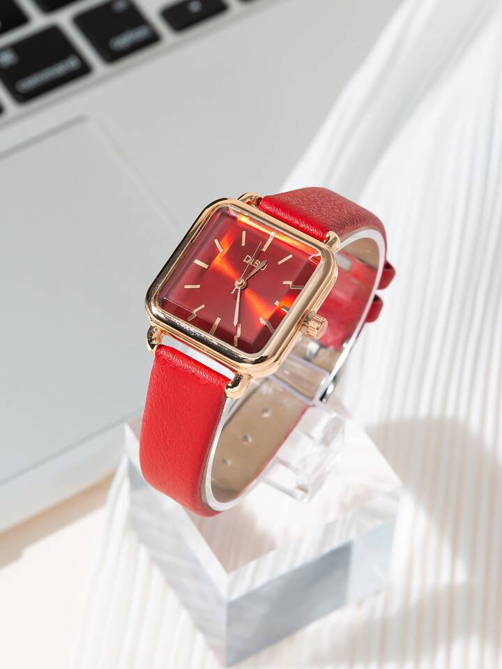 DISU Square Pointer Quartz Watch As A Gift For Students Returning To School | SHEIN