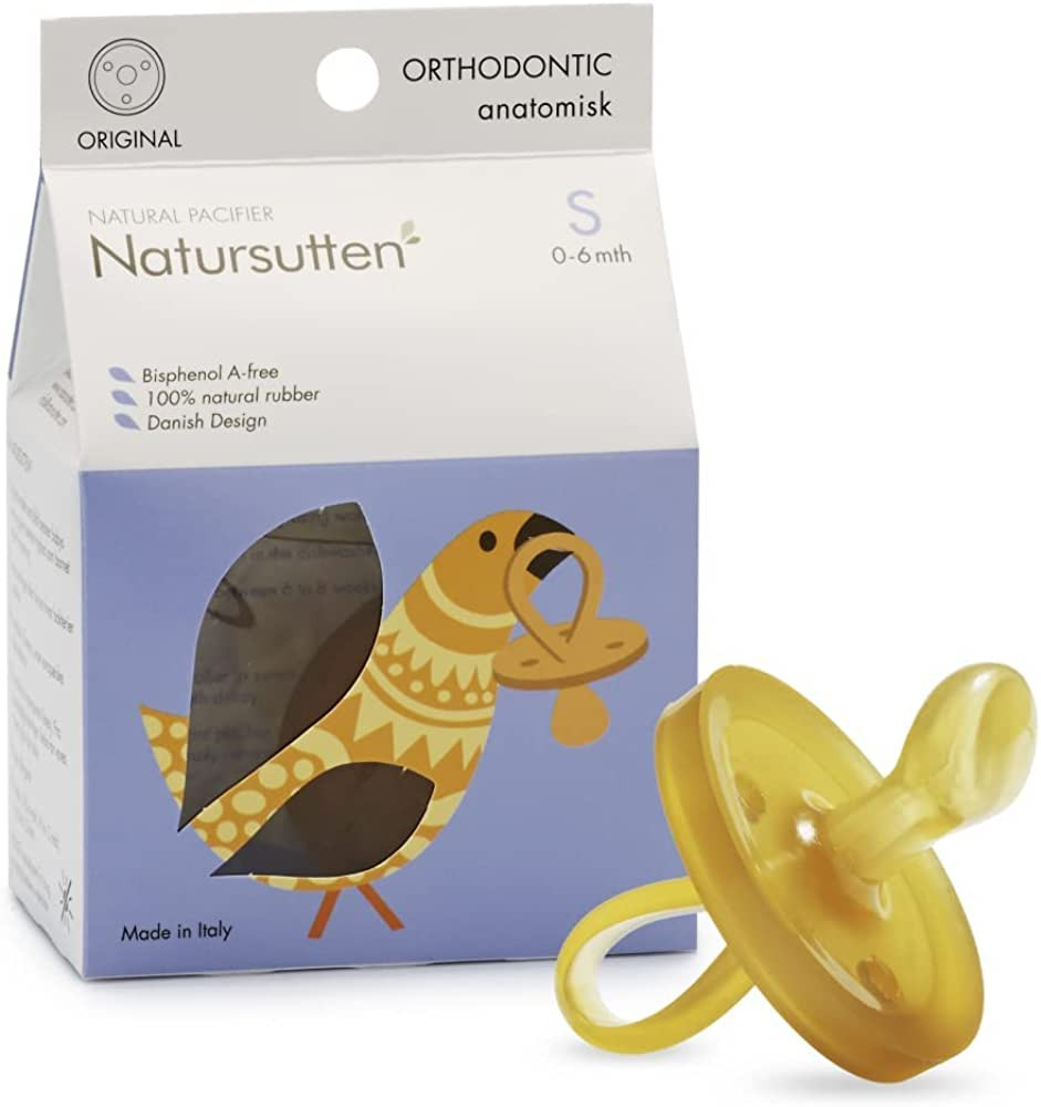 Natursutten Orthodontic Pacifier 0-6 Months - Natural Rubber Pacifier - Eco-Friendly, 100% BPA-Fr... | Amazon (US)