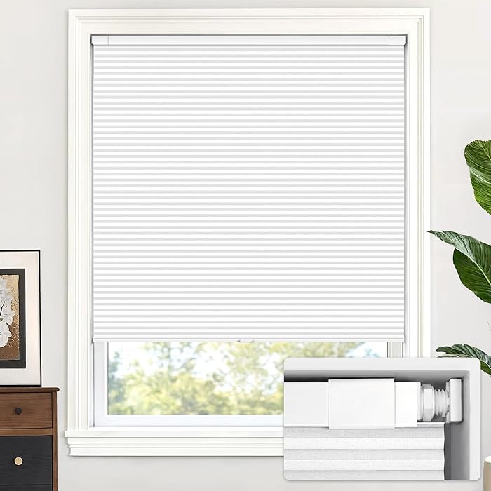 LazBlinds Cordless Cellular Shades, No Tools No Drill Blackout Honeycomb Shades Pleated Blinds fo... | Amazon (US)