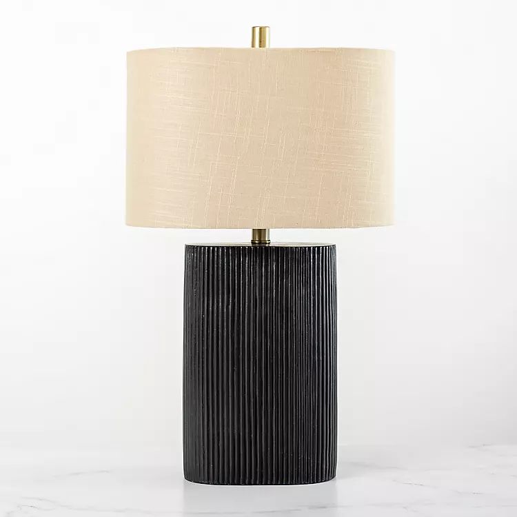 Brooks Black Ribbed Table Lamp | Kirkland's Home