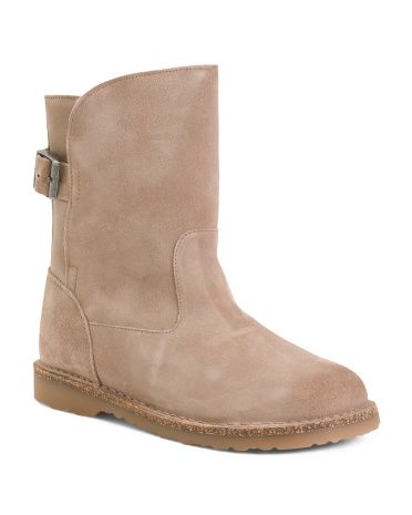 Made In Portugal Suede Shearling Lined Booties | TJ Maxx