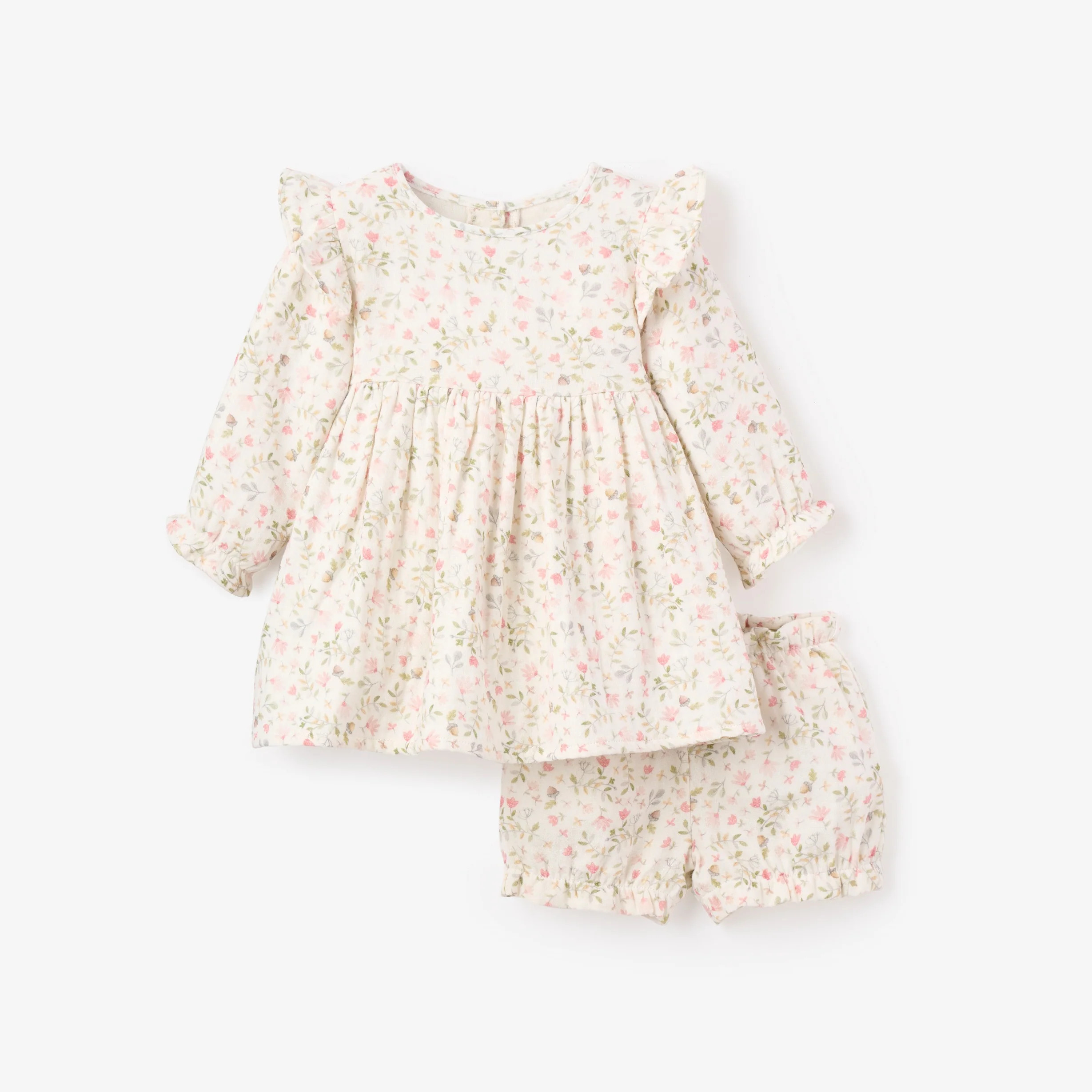 Folklore Floral Organic Muslin Dress+ Bloomer | Elegant Baby
