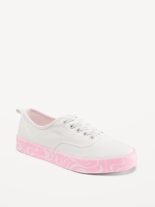 Elastic-Lace Canvas Sneakers for Girls | Old Navy (US)