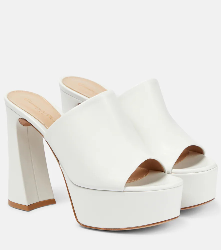 Gianvito Rossi Plateau-Pantoletten Holly aus Leder | Mytheresa (DACH)