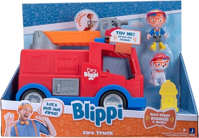 Blippi Fire Truck - Fun Vehicles with Freewheeling Features Including 3 Firefighter and Fire Dog,... | Amazon (US)