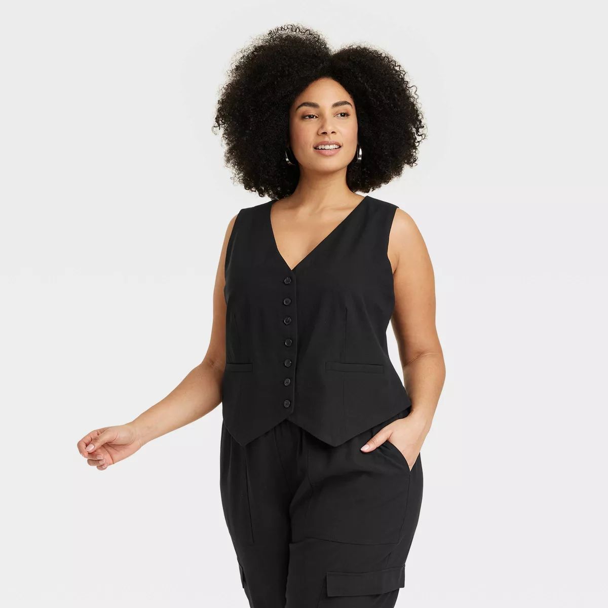 Women's Tailored Suit Vest - A New Day™ Black XXL | Target