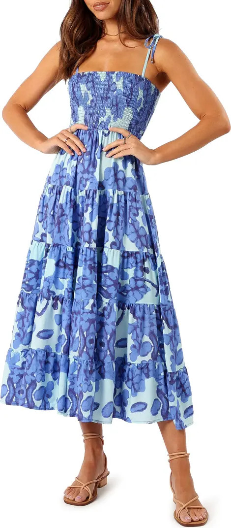 Petal & Pup Amarie Floral Tie Strap Smocked Midi Sundress | Nordstrom | Nordstrom
