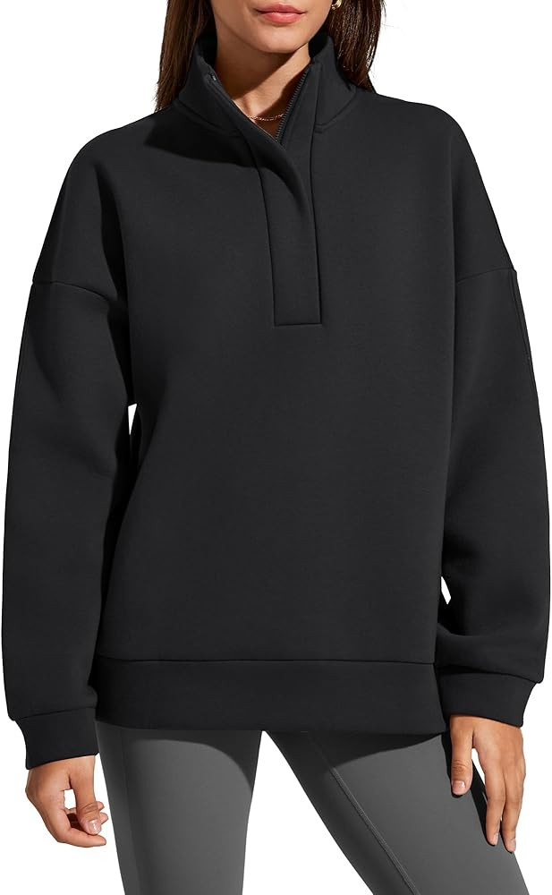 G4Free Flurrylux Women's Fleece Lined Sweatshirts Half Zip Dropped Shoulder Oversized Pullover Lo... | Amazon (US)