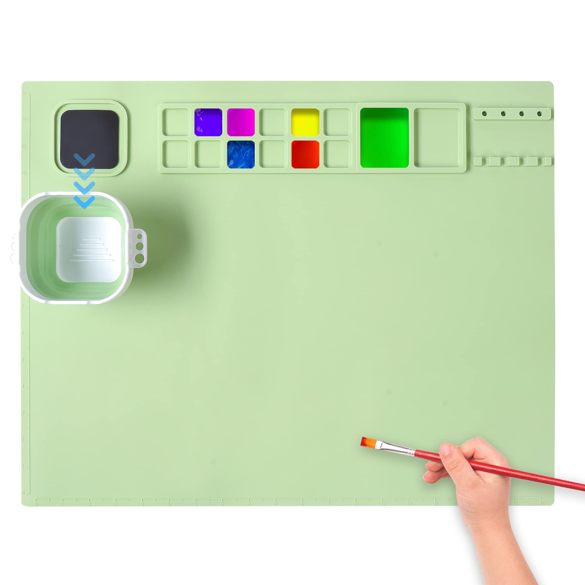 AWOKE Silicone Painting Mat - 20"X16" Silicone Art Mat with 1 Water Cup for Kids - Silcone Craft ... | Amazon (US)