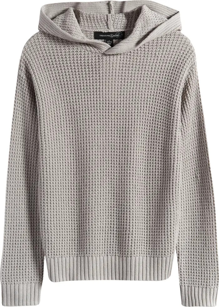 Treasure & Bond Kids' Waffle Knit Pullover Hoodie | Nordstrom | Nordstrom