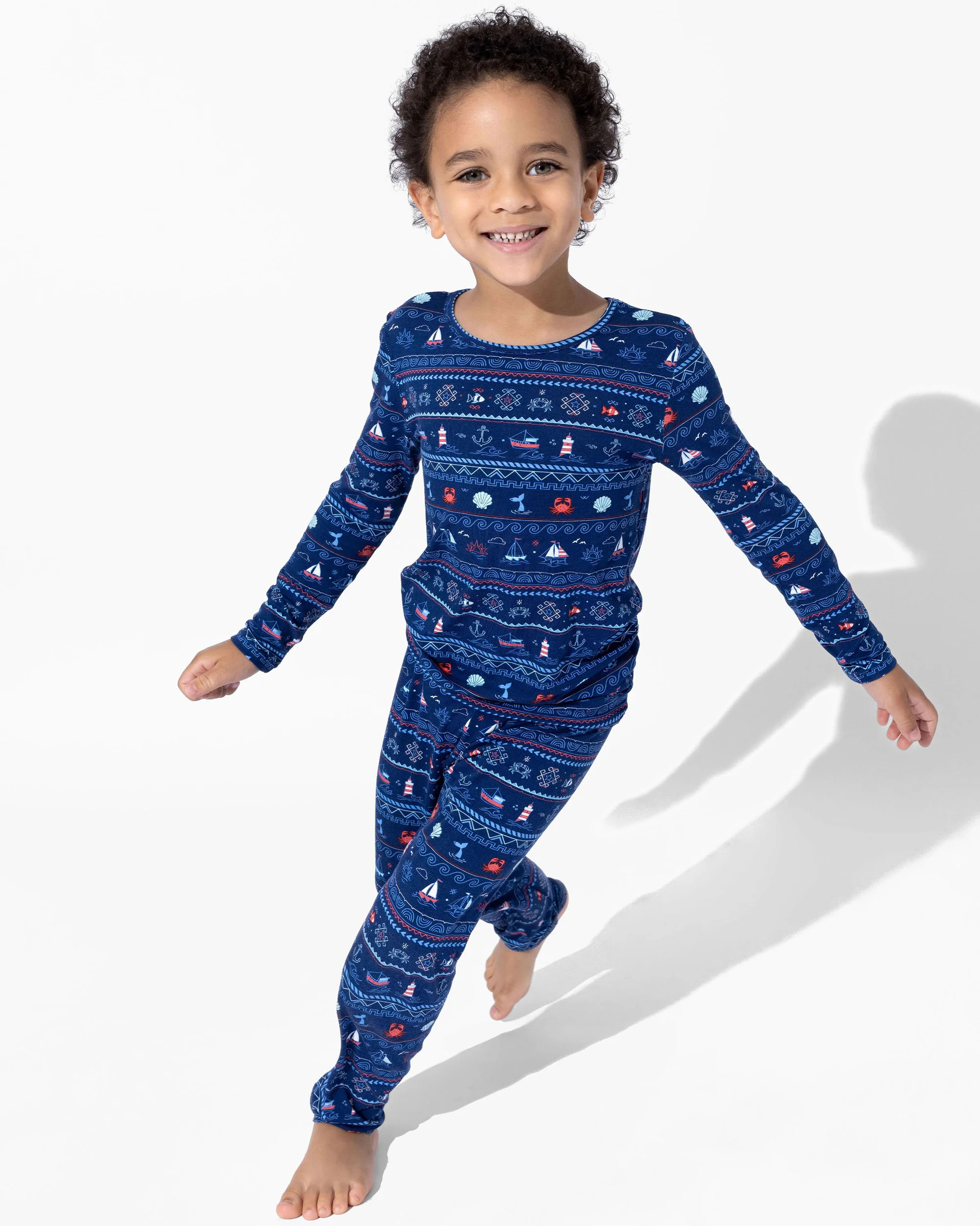 Sail Away Fair Isle Bamboo Kids Pajamas | Bellabu Bear