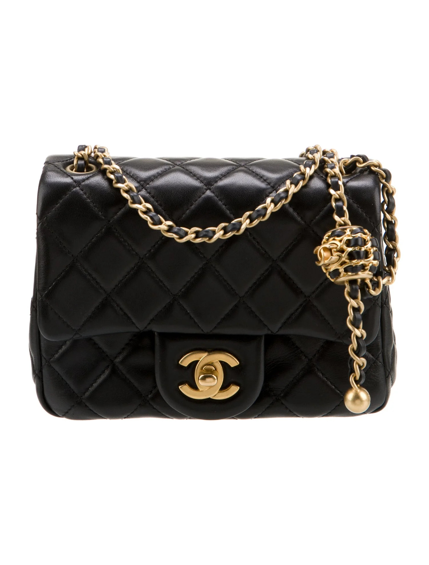 Mini Square Pearl Crush Flap Bag | The RealReal