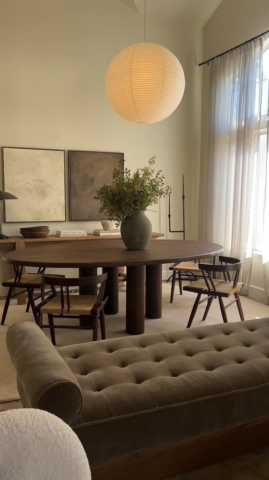 shop this view—

reposer day bed, dining chair, beige rug, mid century + japandi inspired dining room 