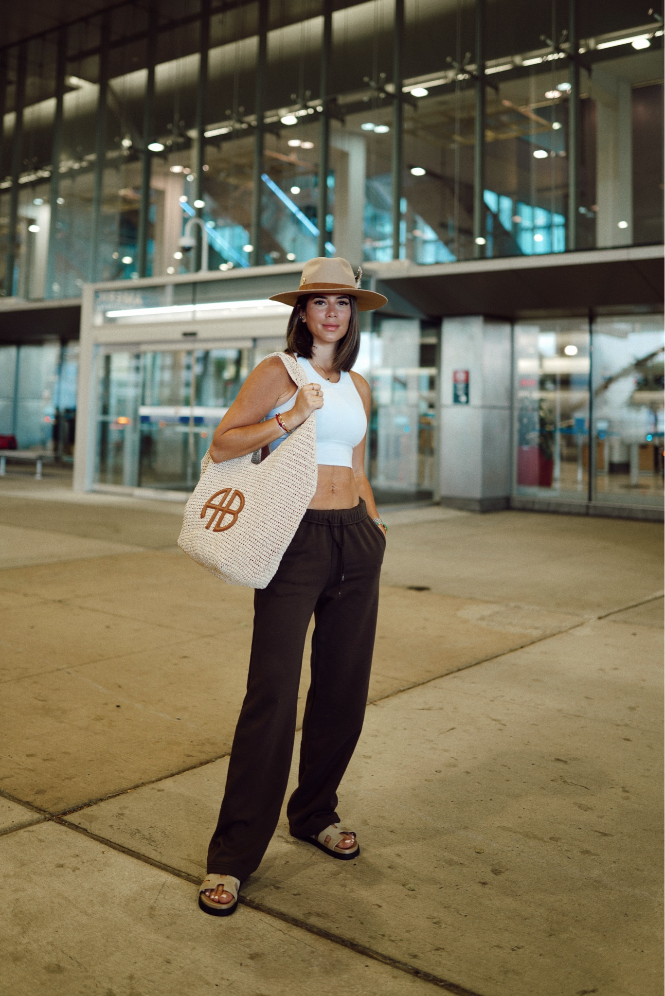 Traveling comfy and cute 
Wearing M in top
Small in pants 
Sandals run TTS and they are SO comfortable 

#LTKStyleTip #LTKTravel