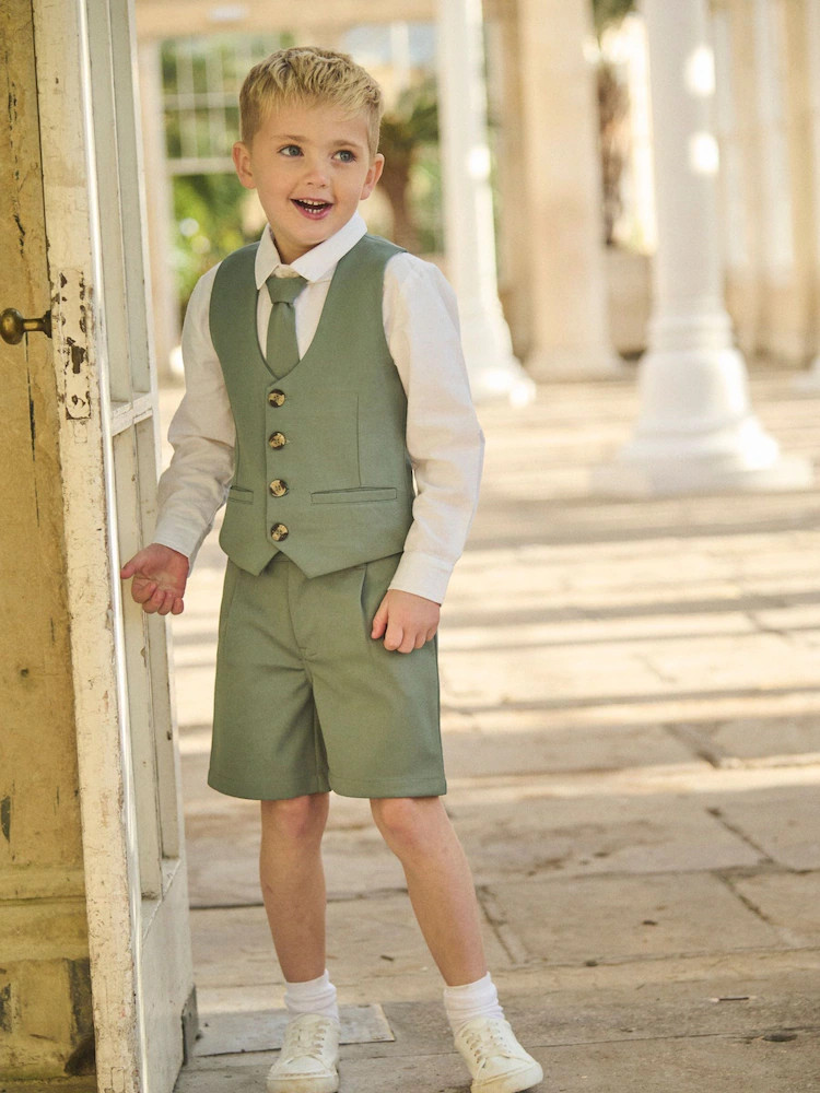 Angel & Rocket Green Benjamin Pleat Front Smart Shorts | Next AU