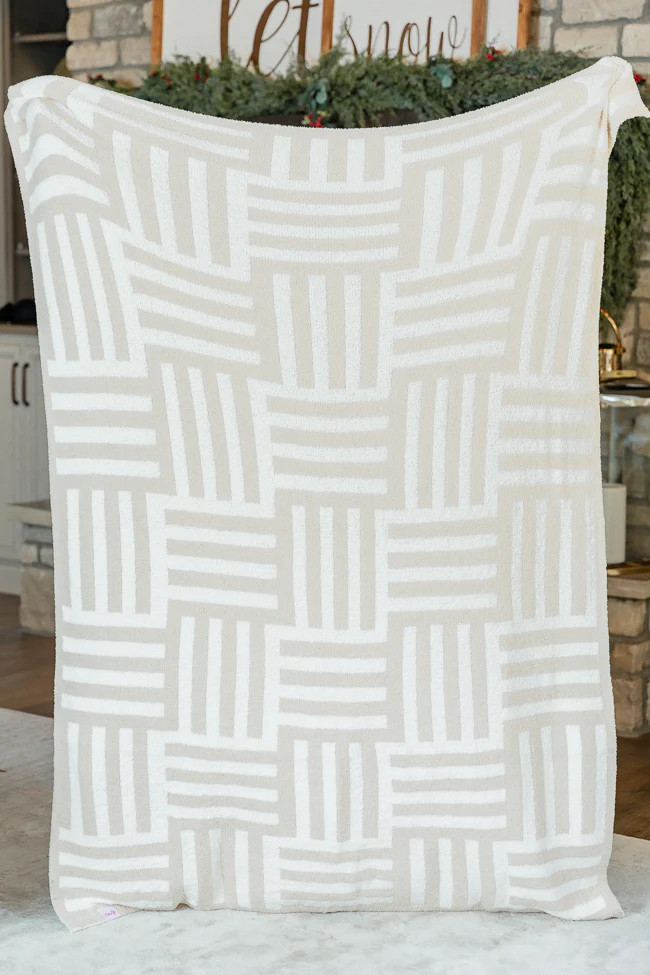 Make Me Believe Taupe Basketweave Blanket DOORBUSTER | Pink Lily
