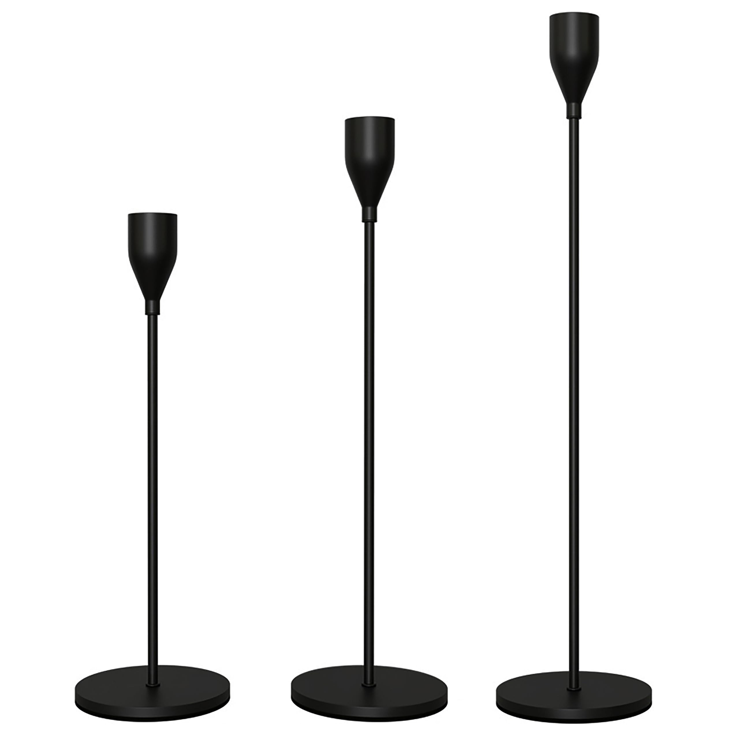 Matte Black Taper Candle Holders Set of 3 Candlestick Holders, Metal Candle Stick Holder Decor fo... | Amazon (US)