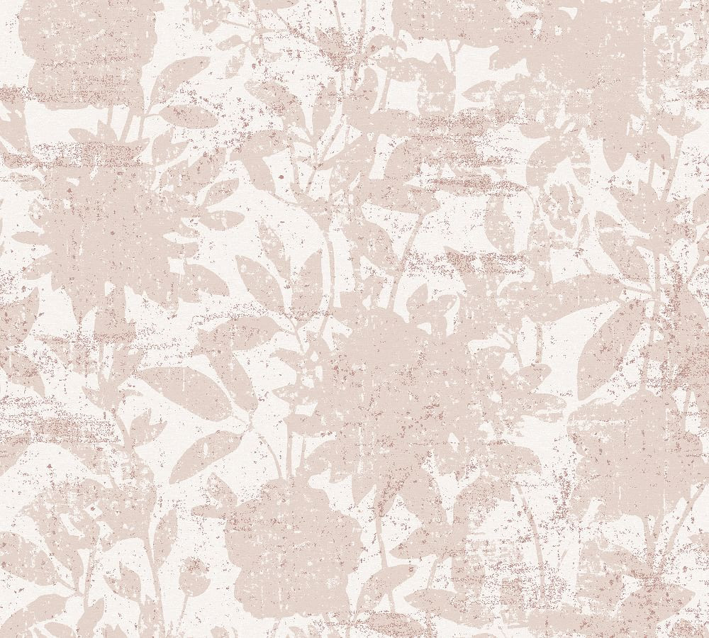 Garden Floral Dusted Pink Removeable Wallpaper, 28 Sq. Ft | Pottery Barn (US)