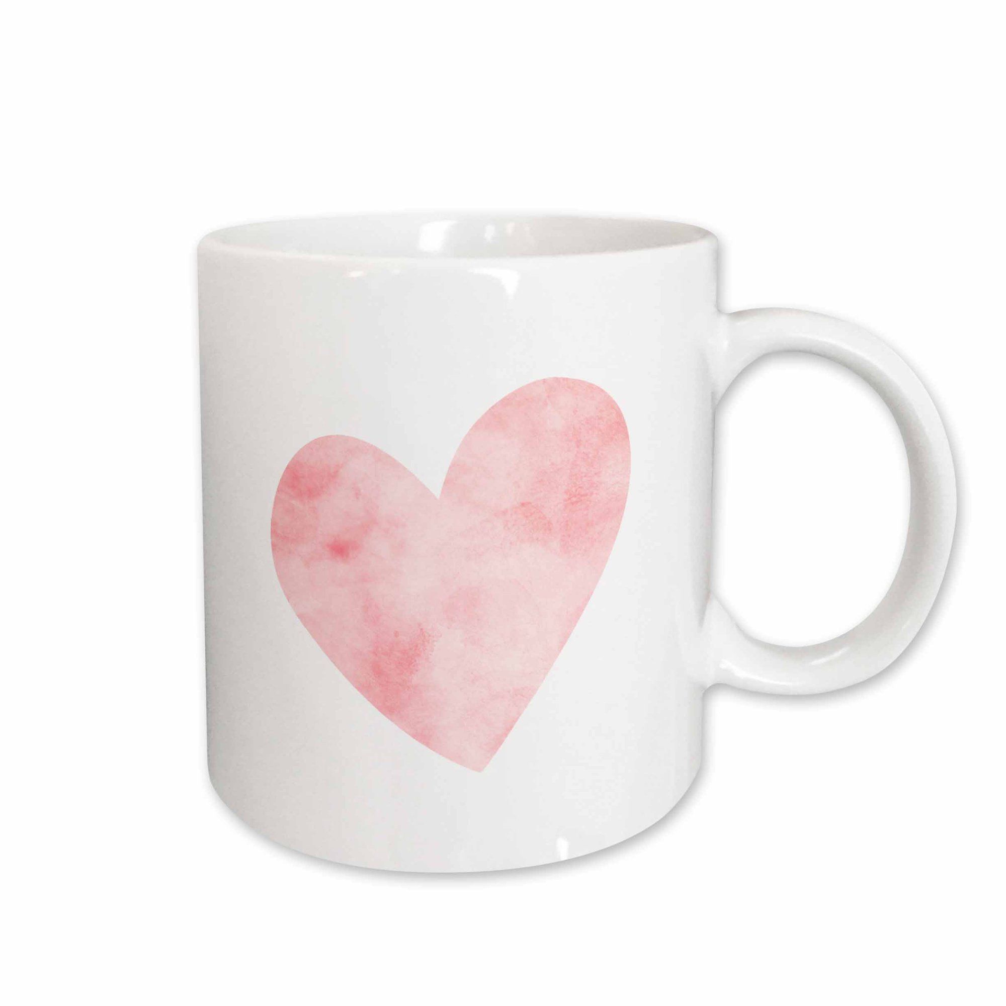 3dRose Pretty Blush Pink Watercolor Heart - Ceramic Mug, 11-ounce | Walmart (US)