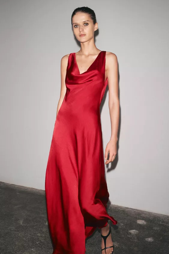 ZW COLLECTION SATIN LONG DRESS | Zara US
