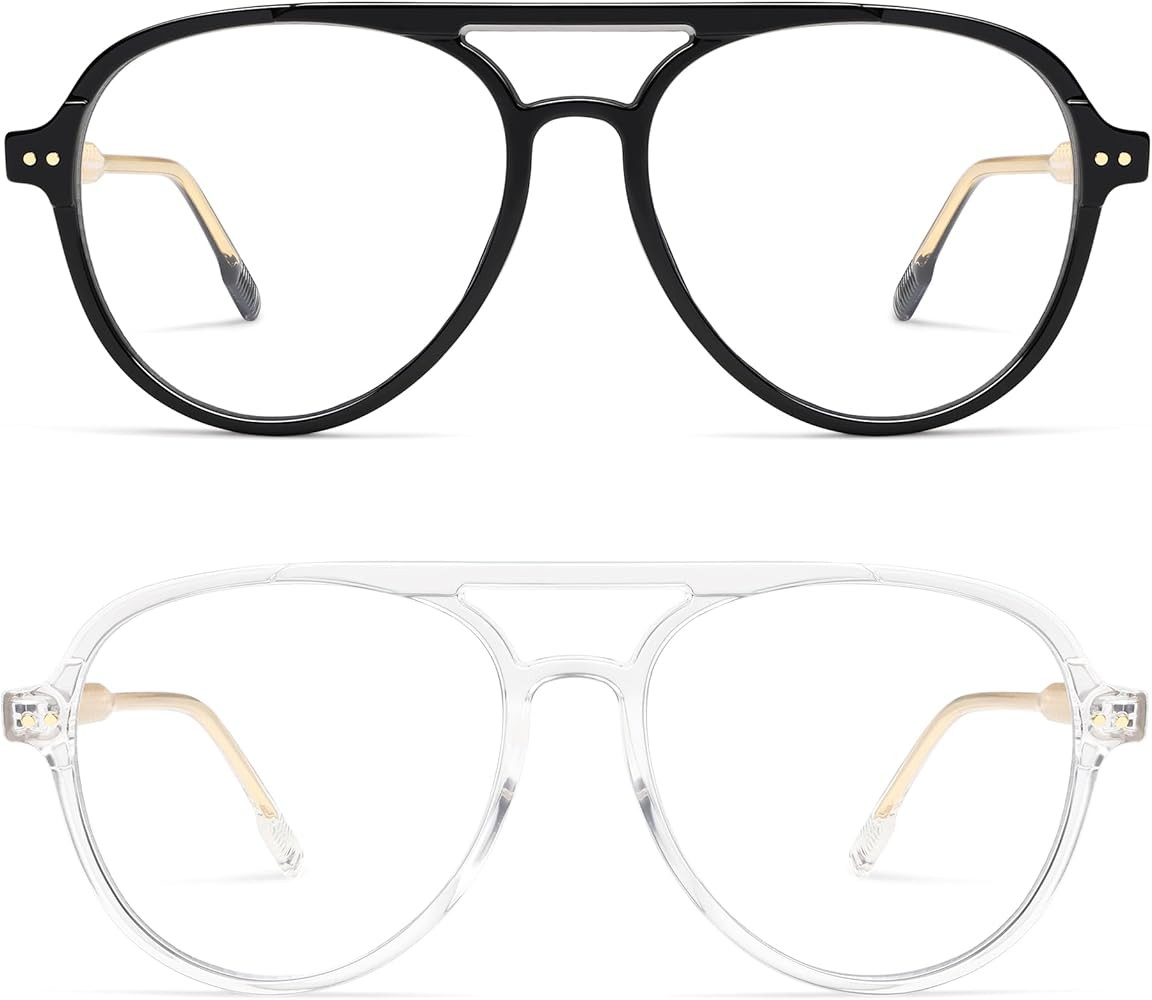 AMOMOMA Retro Blue Light Aviator Reading Glasses for Women Men,Vintage Computer Reader Frame 2.0 ... | Amazon (US)
