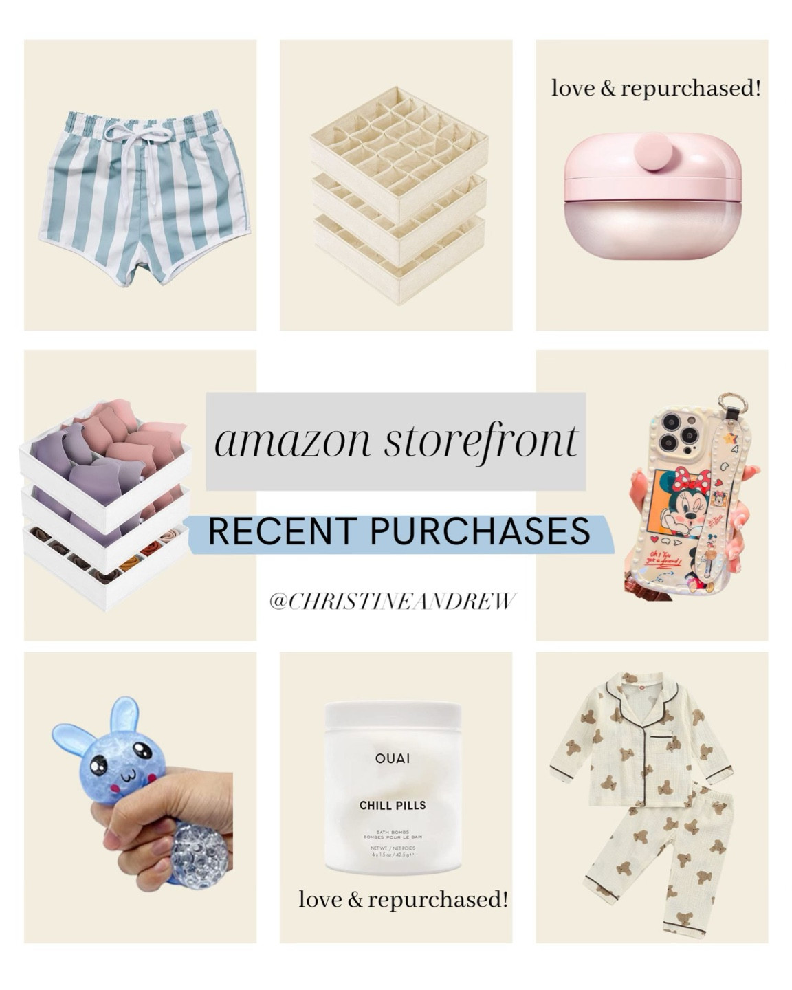 Recent purchases that are on my Amazon storefront ✨

Swimsuit; toddler boy swimsuit; closet organization; toddler pajamas; Disney phone case; lip mask; ouai chill pills; Easter basket ideas; Christine Andrew

#LTKswim #LTKSeasonal #LTKhome