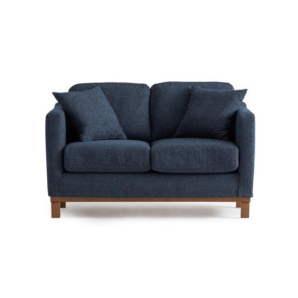 Gap Home Upholstered Wood Base Loveseat, Navy - Walmart.com | Walmart (US)