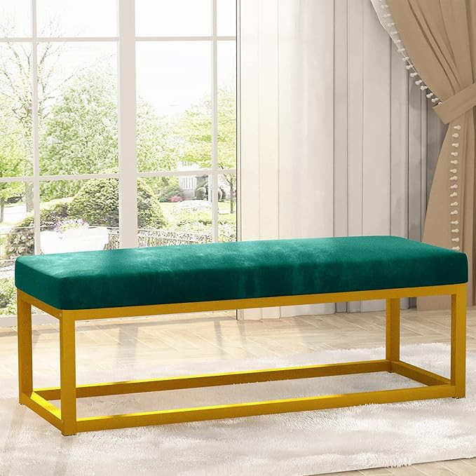 DKLGG Upholstered Ottoman Bench Velvet Shoe Entryway Bedroom Bench, Modern Foot Rest Stools Foots... | Amazon (US)