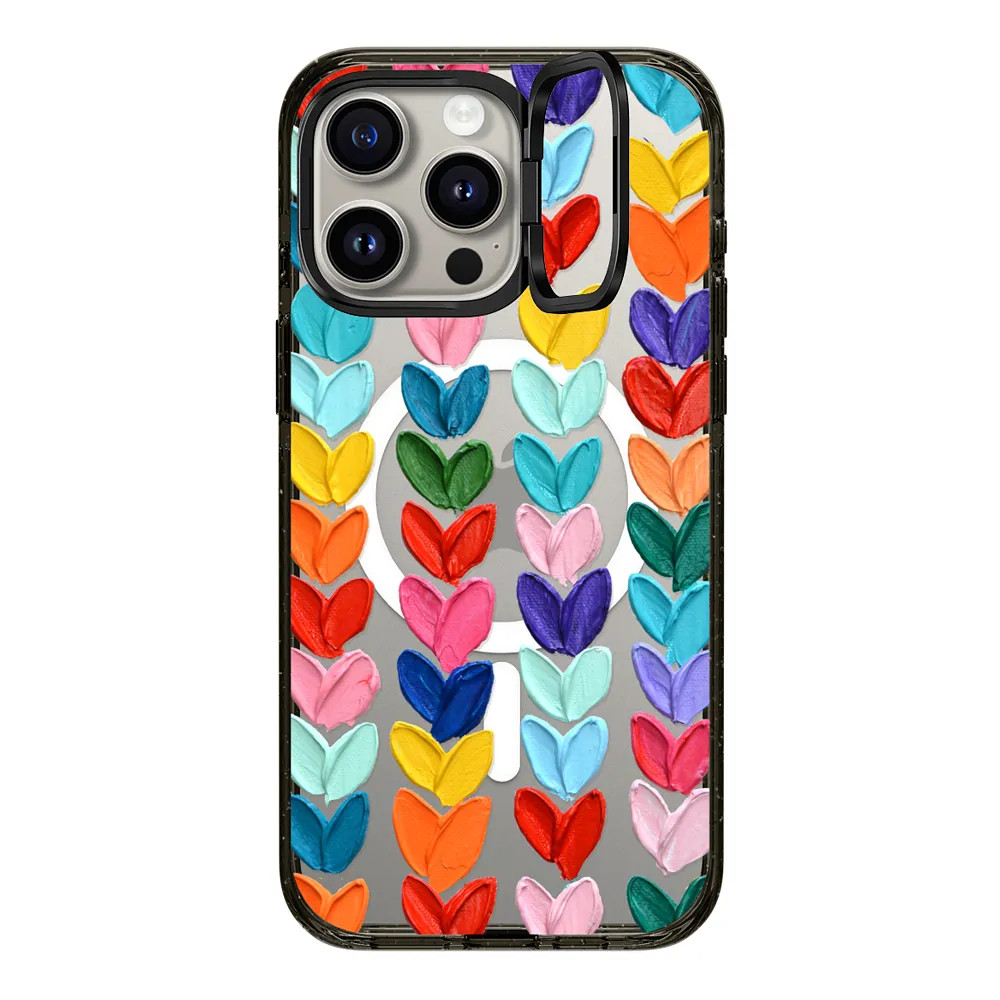 Clear Polka Daub Hearts | Casetify (Global)