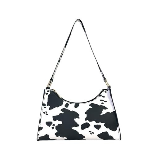 REAIJUNPIN Women's Cow Print Tote Shoulder Bag Small PU Leather Underarm Bag Trendy Handbag Wallet Travel Bag (Cow Print) | Amazon (US)