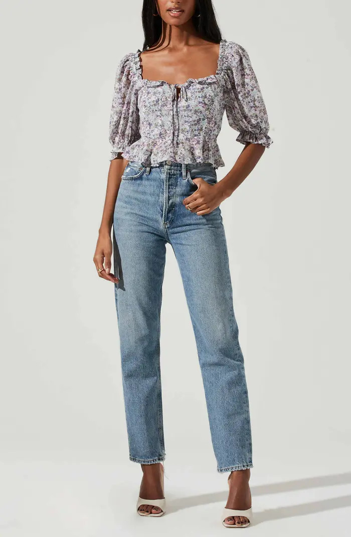 HLF SLV TIE FRONT TOP | Nordstrom