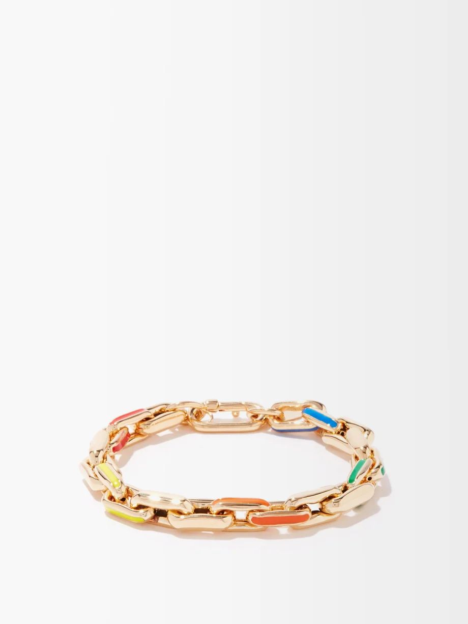 Enamel & 14kt gold link-chain bracelet | Lauren Rubinski | Matches (US)