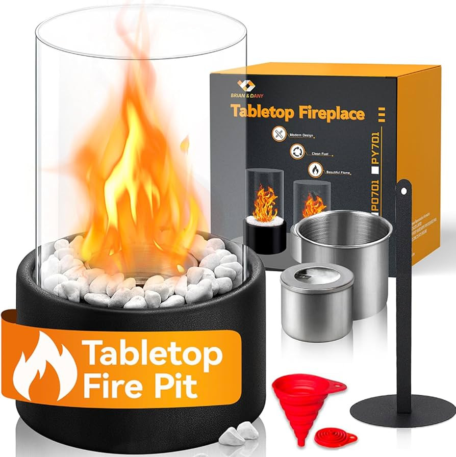 BRIAN & DANY Tabletop Fire Pit, Mini Portable Indoor Fire Pit Tabletop Fireplace, Ethanol Table T... | Amazon (US)