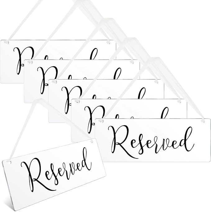 6 Pcs Reserved Signs for Wedding Chairs Reserved Chair Signs Reserved Hanging Sign Reserved Signs... | Amazon (US)