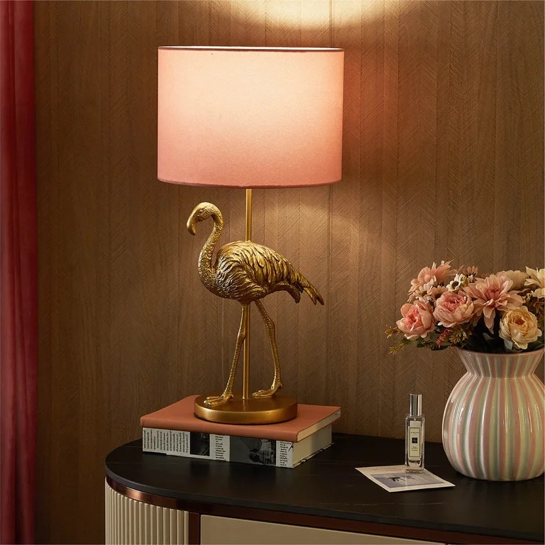 Home Decor Collection Pink Flamingo Brass Table Lamp | Walmart (US)