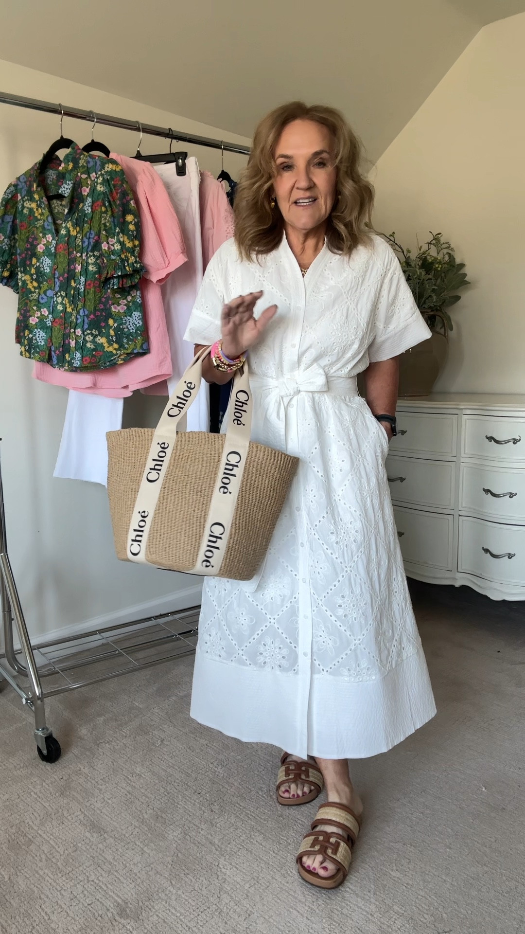 Look at this stunning new eyelet midi dress! 15% off code NANETTE15

Wearing a medium. This dress is beautiful. 

Resort dress spring dress vacation dress white dress eyelet dress Chloe bag designer bag 

#LTKItBag #LTKSeasonal #LTKOver40