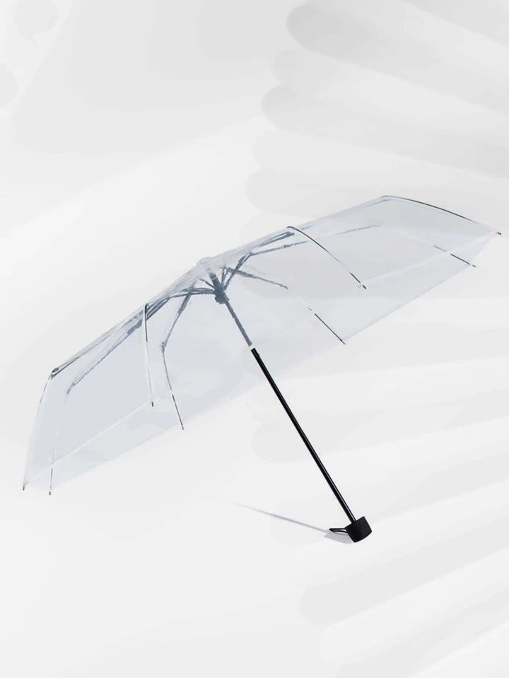 1pc Manual PVC Umbrella, Simple Clear Foldable Compact Folding Umbrella,clear umbrella | SHEIN