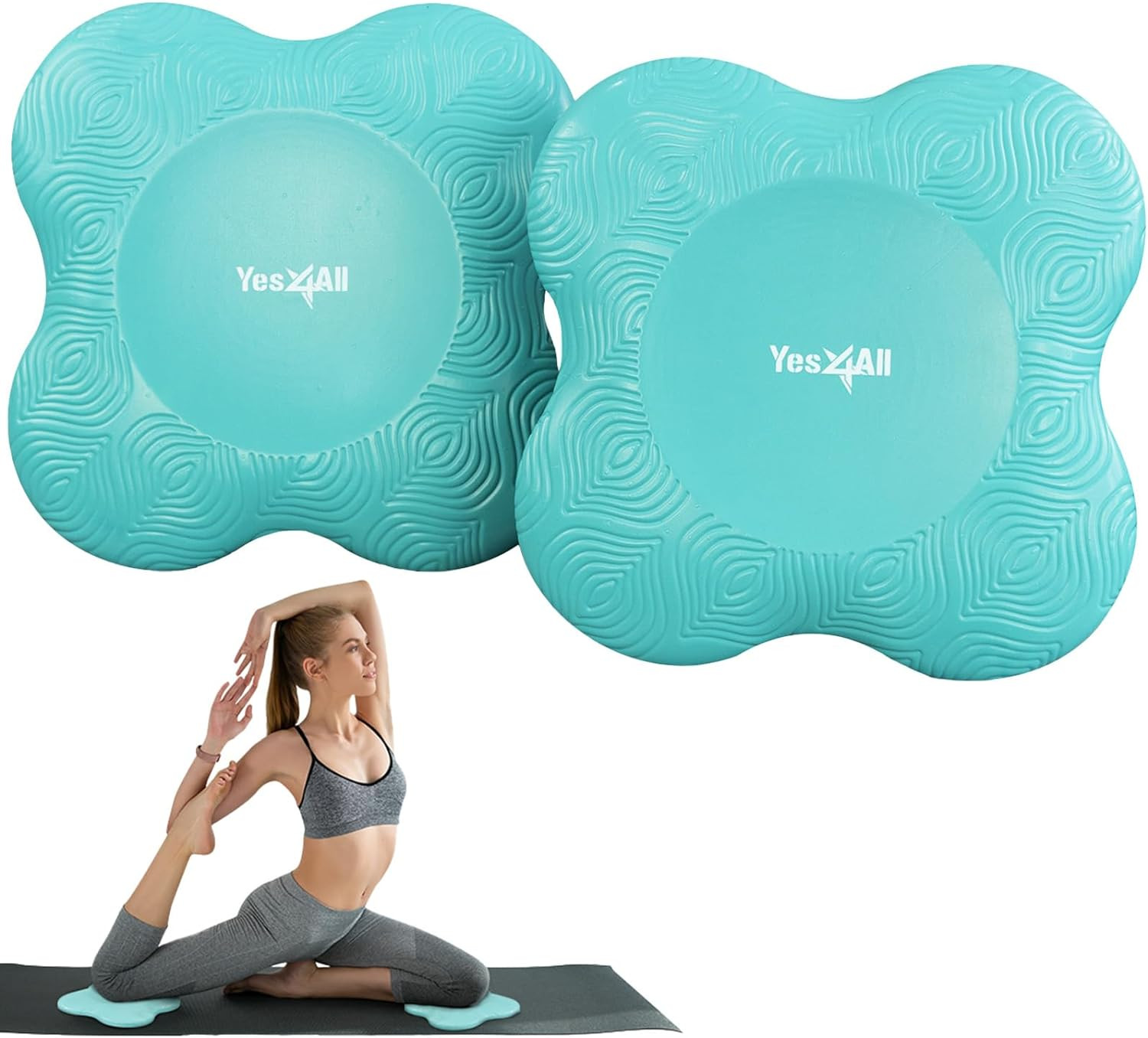 Yes4All 2PCS Yoga Knee Pads Extra Thick, Yoga Kneeling Pad for Pilates Exercise, 13/16 Inches Cus... | Amazon (US)