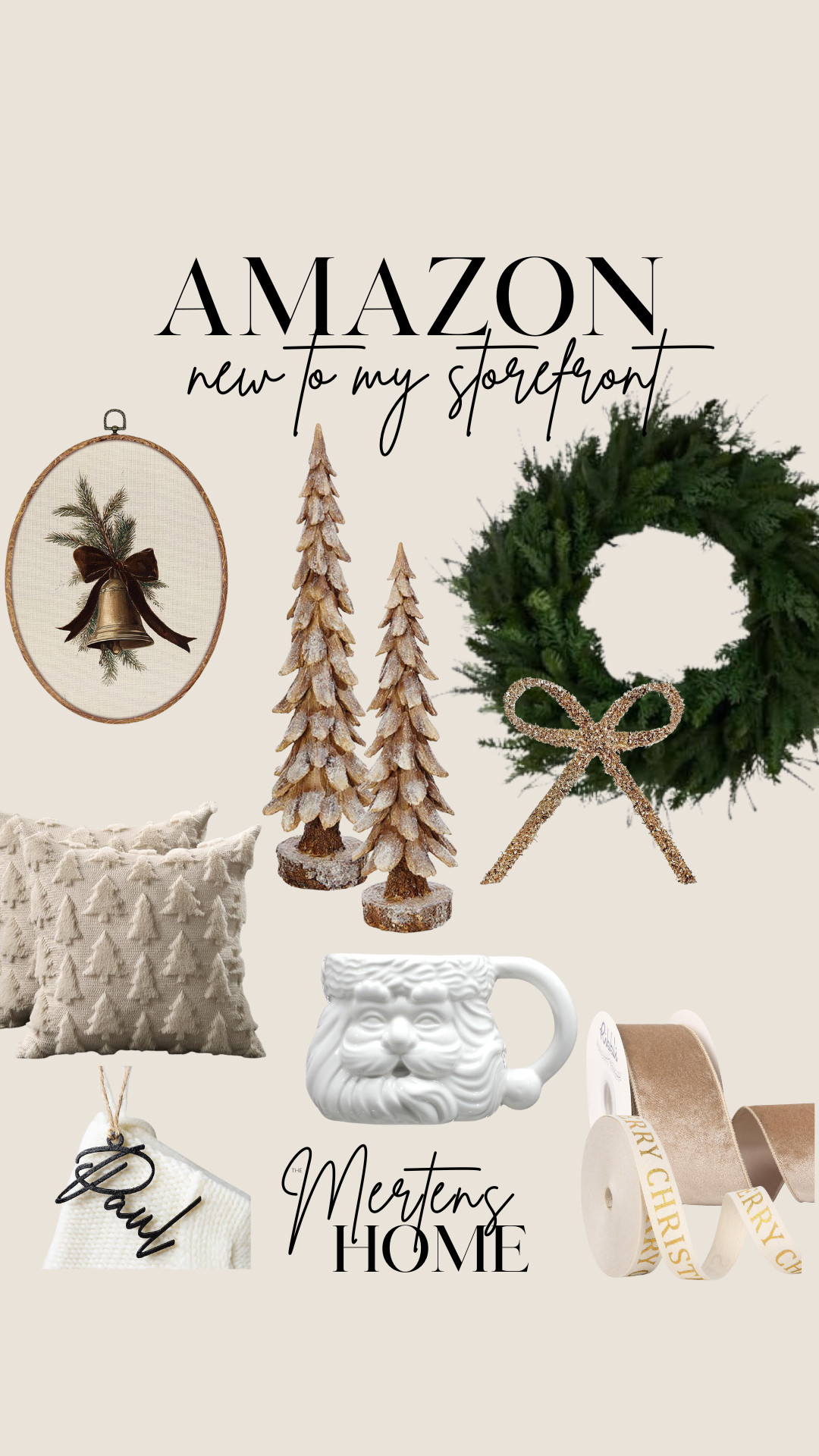 New Christmas finds just dropped on my Amazon storefront—festive, cozy, and ready for holiday decorating 🎄✨ Christmas wreath and gold bow, wooden trees, tree pillows, santa mug, stocking name tags and more!  

 #LTKHoliday #LTKHome
