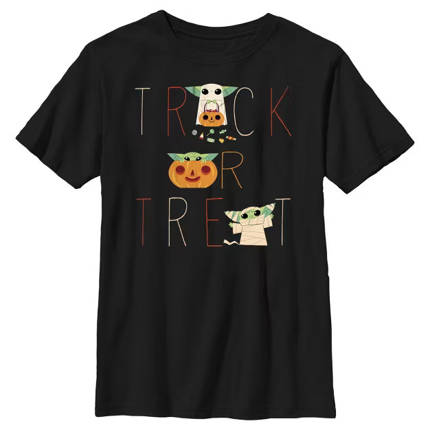 Boy's Star Wars The Mandalorian Halloween Grogu Trick or Treat T-Shirt | Target