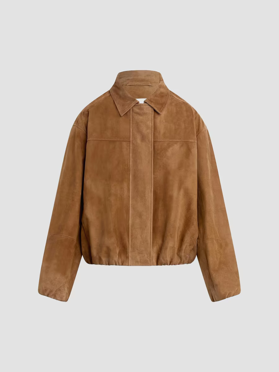 Women's The Bella Suede Bomber Jacket - Nutmeg - Size Small | Saks Fifth Avenue