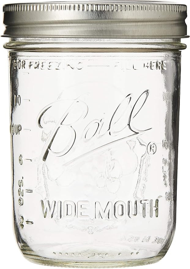 Ball Mason "PINT" Jars Wide-Mouth Can or Freeze - 12pk (by Jarden Home Brands) WM 16 Oz | Amazon (US)