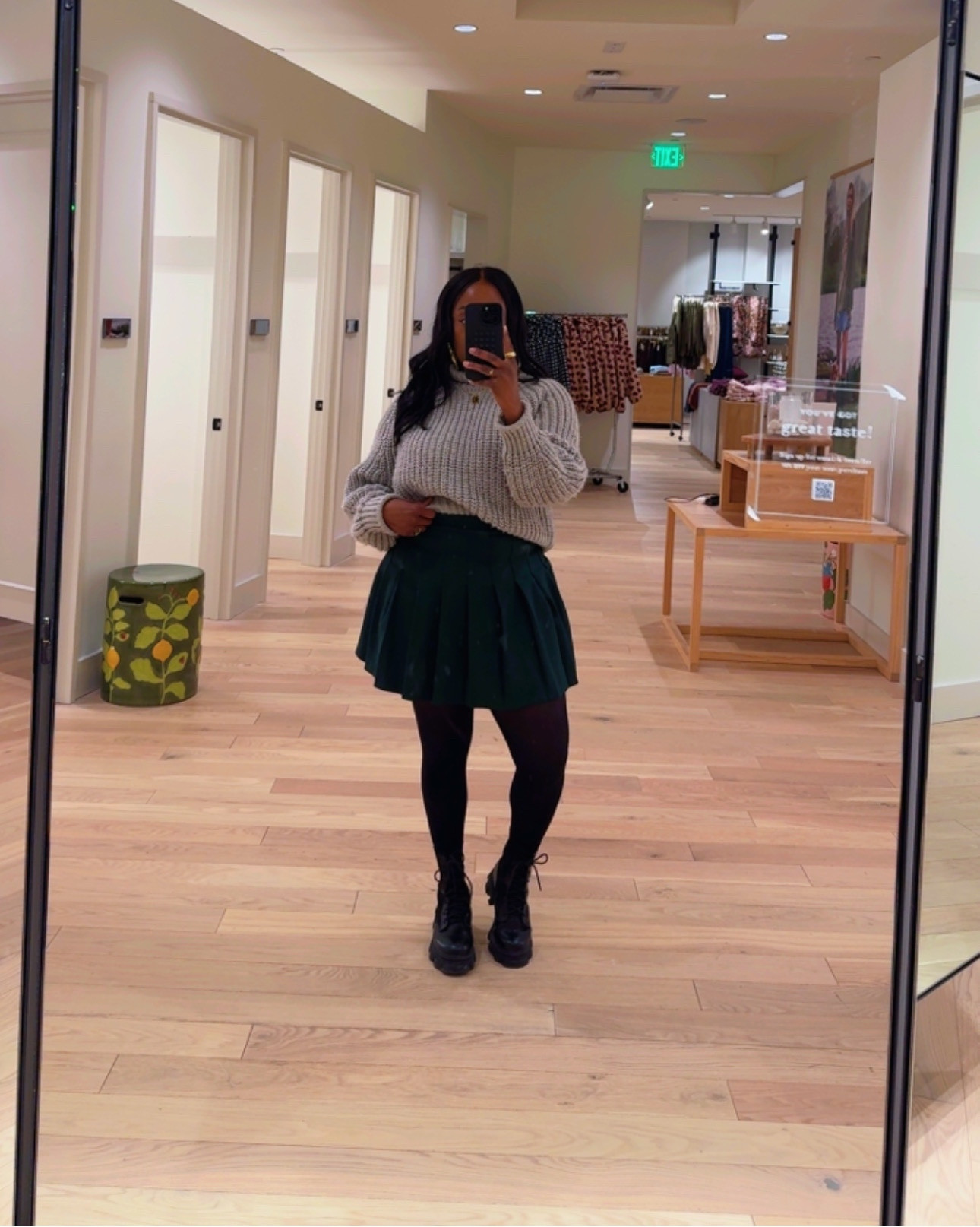 Pleated skirt + chunky boots = my favorite kind of contrast. Cozy on top, cool on the bottom. 

#LTKootd #LTKPetite #LTKOver40