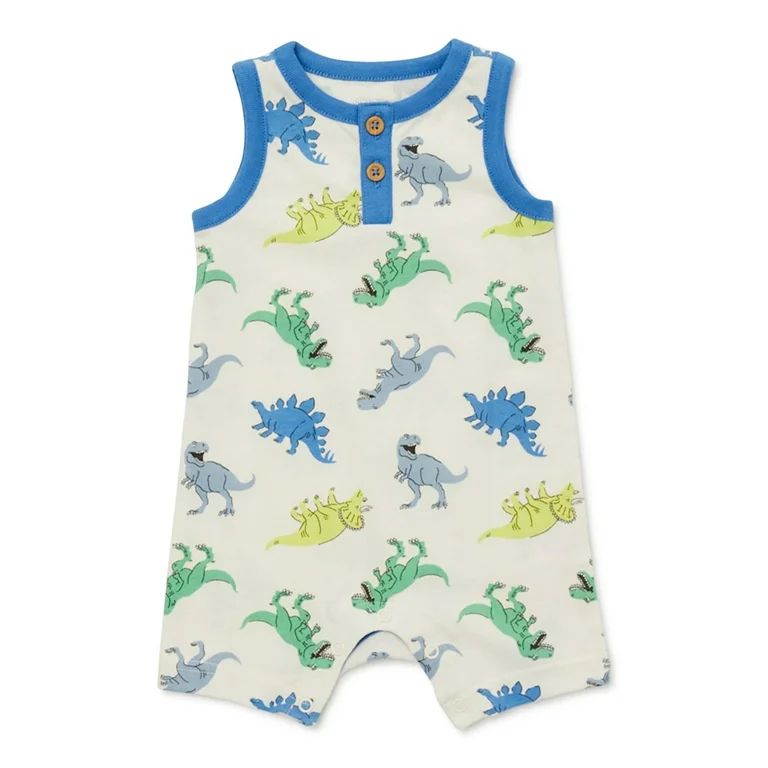 Garanimals Baby Boy Print Tank Henley Romper, Sizes 0-24 Months | Walmart (US)