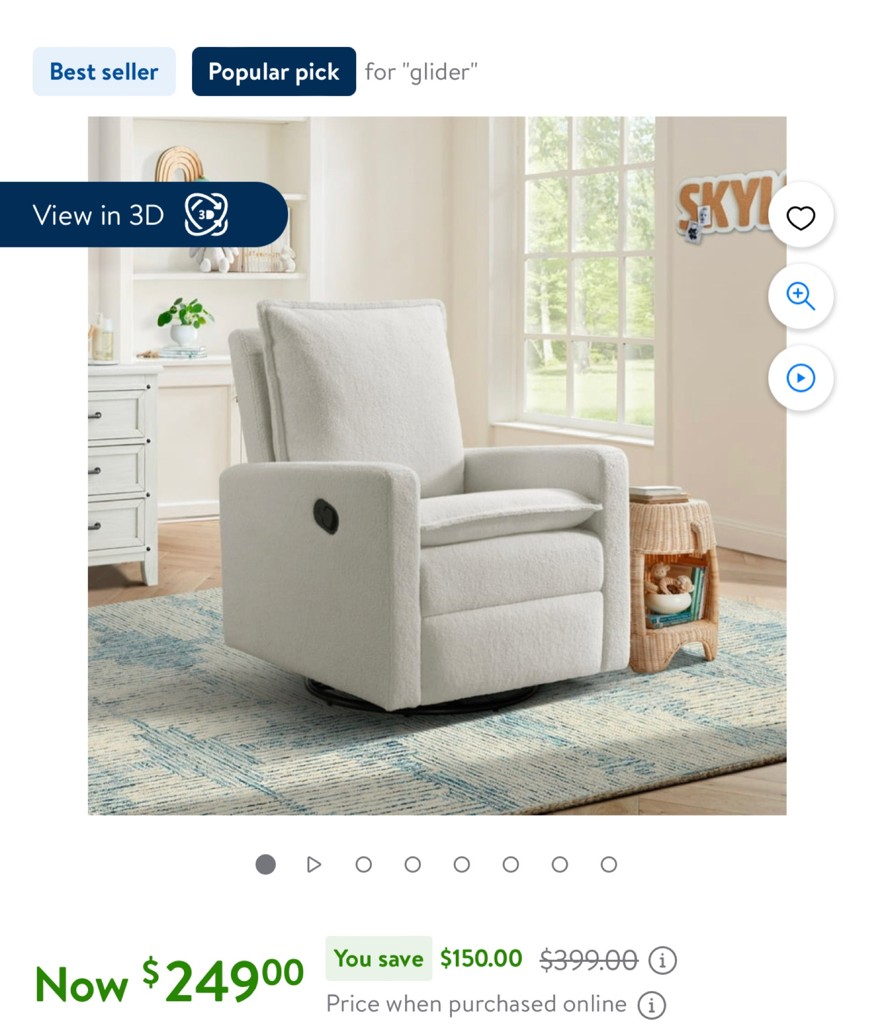 Our nursery glider  💕🤍🎀 