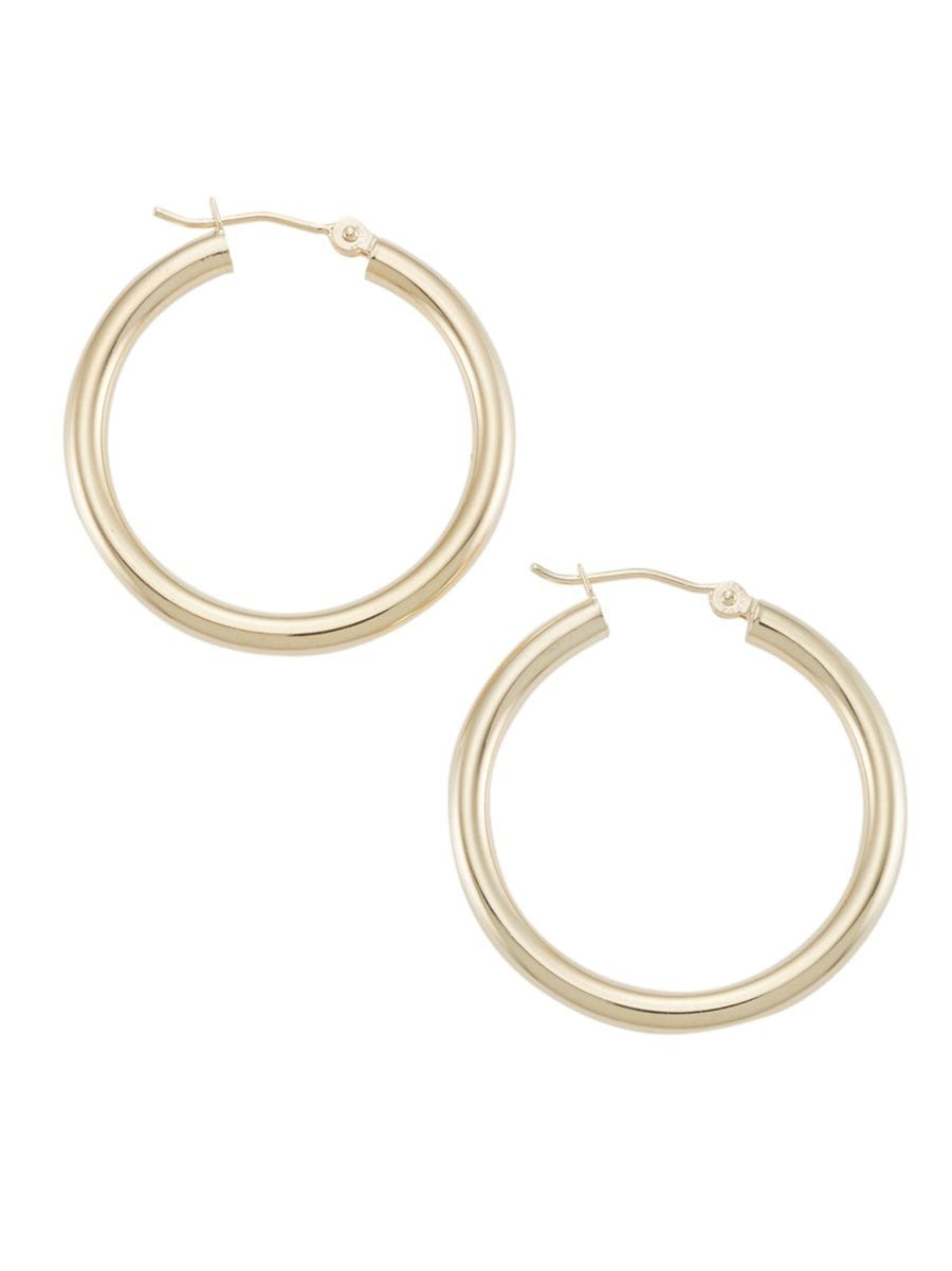 14K Yellow Gold Hoop Earrings/1.96" x 3MM | Saks Fifth Avenue